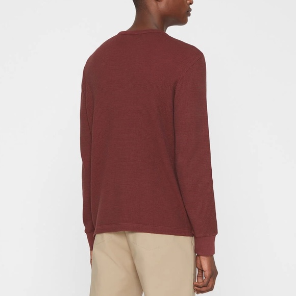 Thermal Long Sleeve Crewneck Sweater - Brand New - NEVER WORN - Dk Brown - Picture 2 of 4